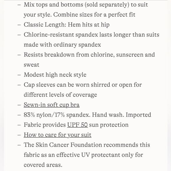 Land's End Plus Standard size cap sleeve high neck tankini top Black Various - Picture 8 of 9